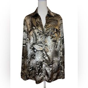 Jones New York Snake Print Blouse 14W Plus